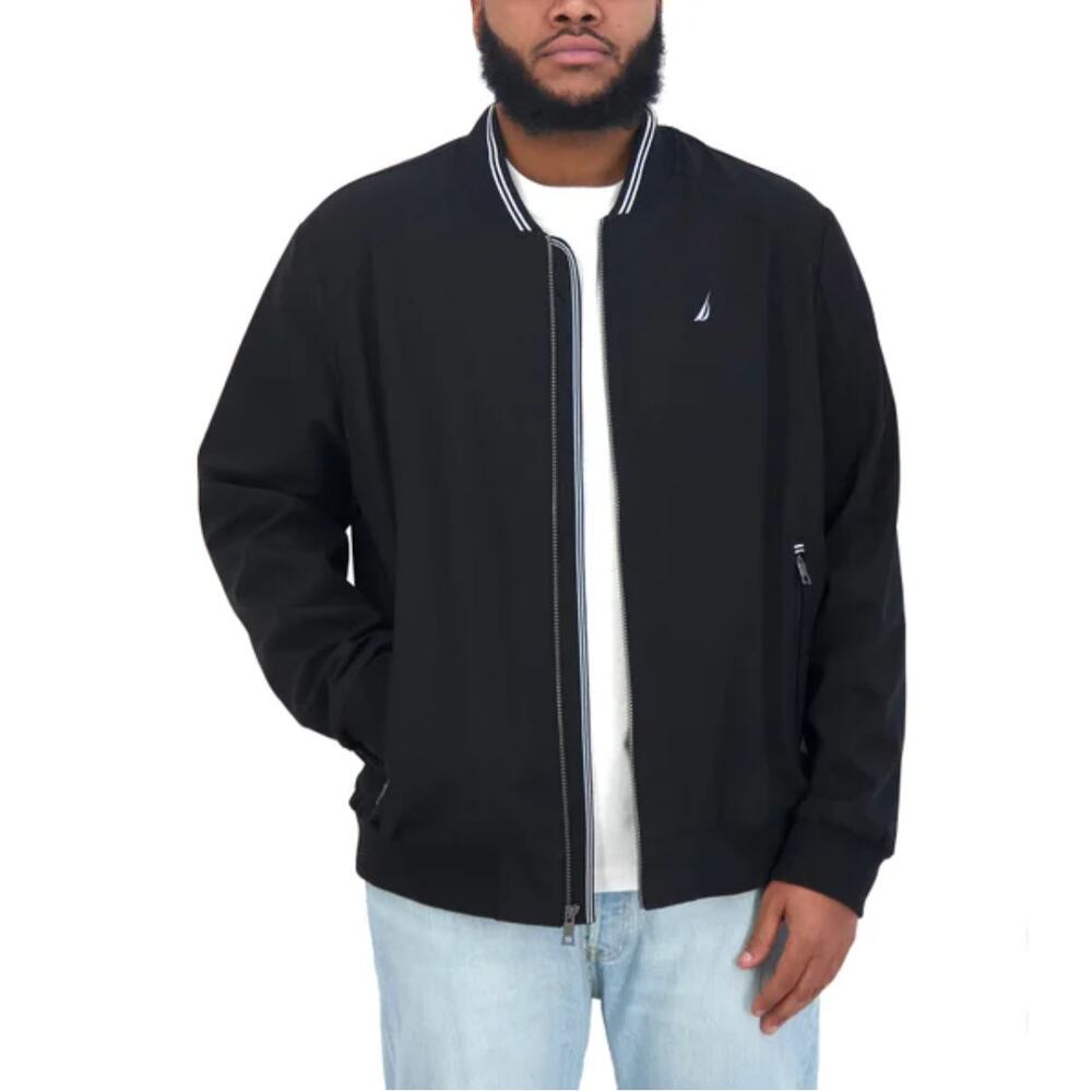 NWT Nautica Men's Bomber Jacket in Black, Size M